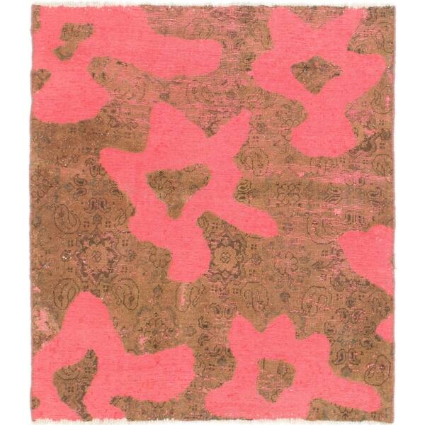 Hand Knotted Ultra Vintage Wool Square Rug - 4' 6 x 5'
