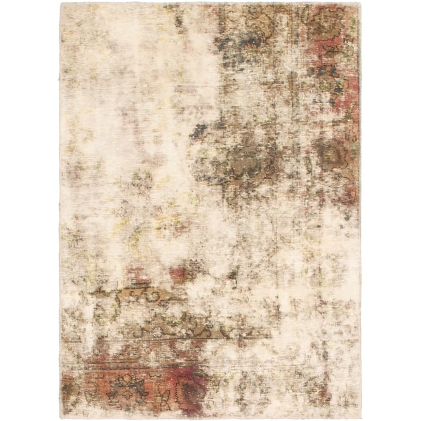 Hand Knotted Ultra Vintage Antique Wool Area Rug - 3' 7 x 5'