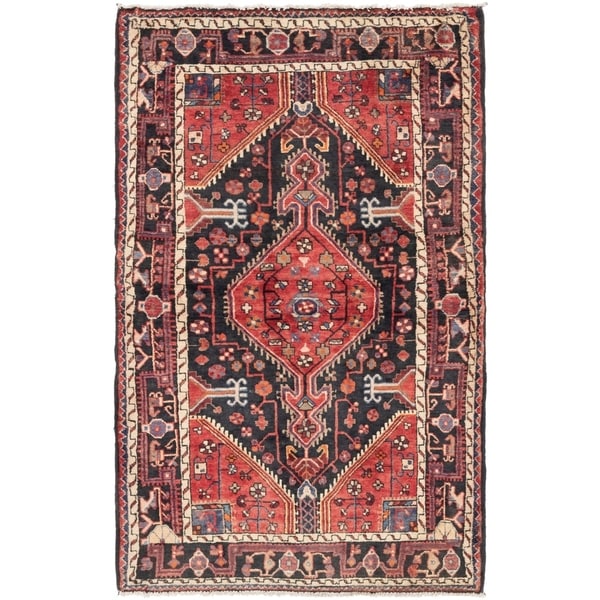Hand Knotted Tuiserkan Semi Antique Wool Area Rug - 3' 9 x 5' 10