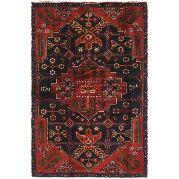 Hand Knotted Tuiserkan Semi Antique Wool Area Rug - 4' x 6' 9