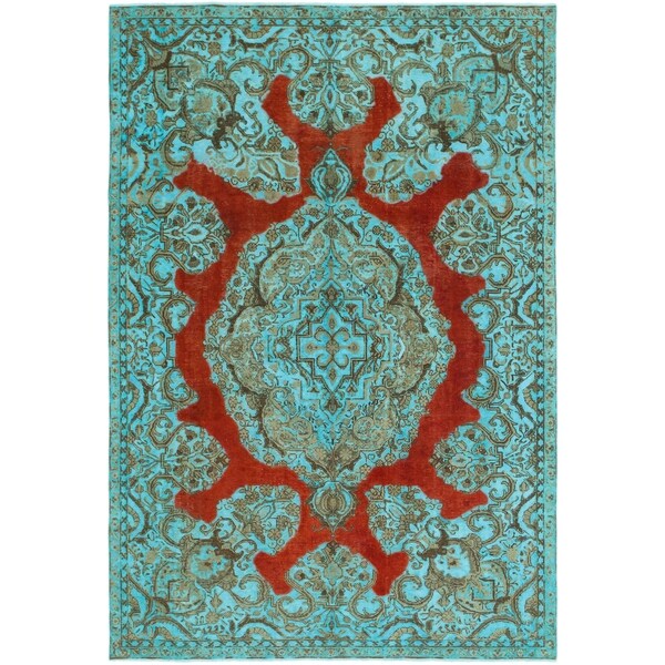 Hand Knotted Ultra Vintage Wool Area Rug - 7' 3 x 10' 9