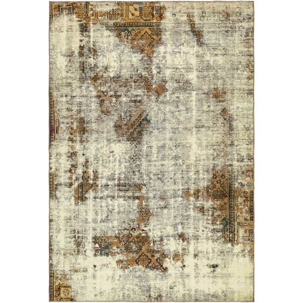 Hand Knotted Ultra Vintage Antique Wool Area Rug - 7' 2 x 10' 6