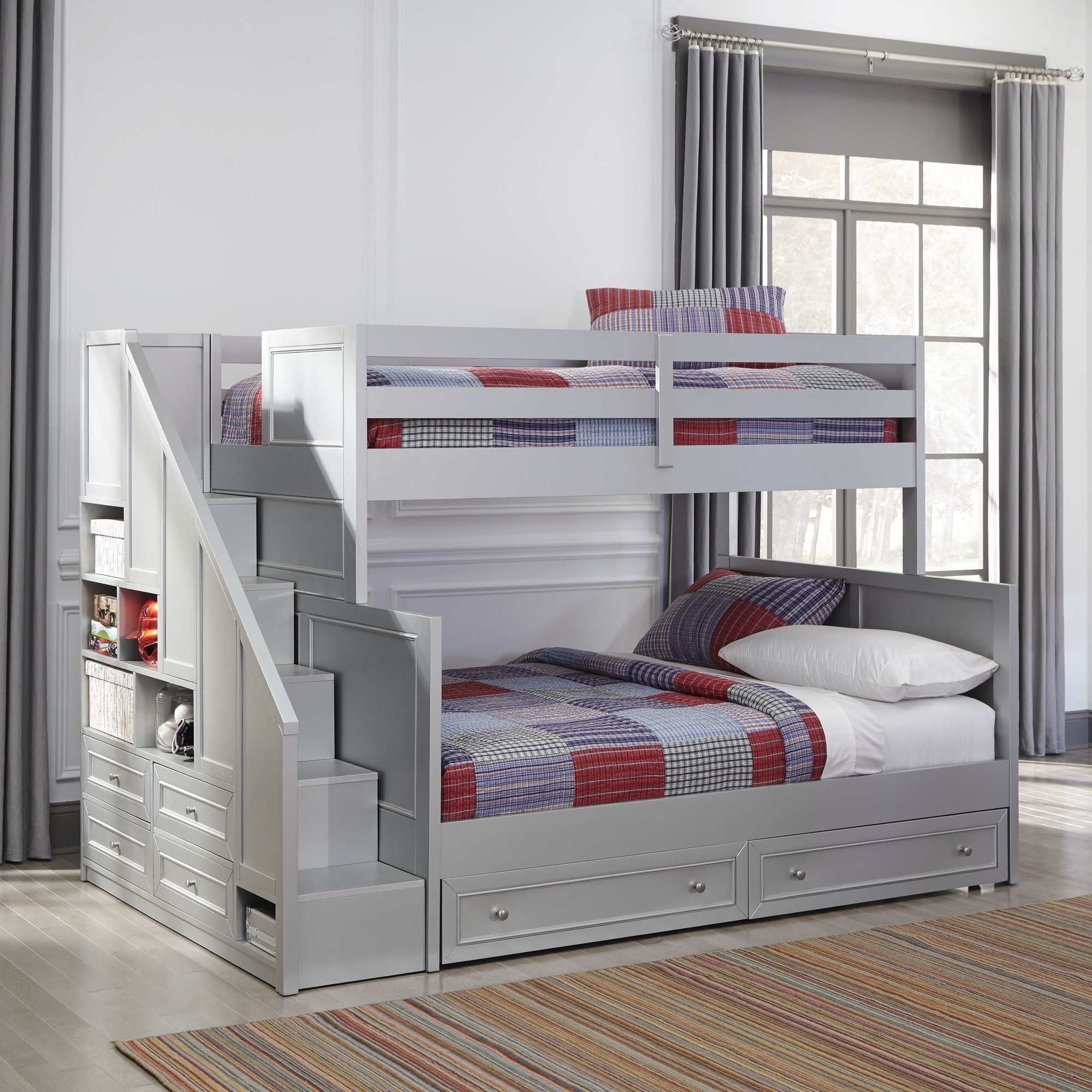 twin over full bunk bed with storage