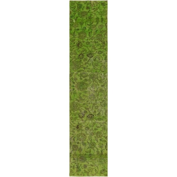 Hand Knotted Ultra Vintage Antique Wool Runner Rug - 2' 7 x 12' 4