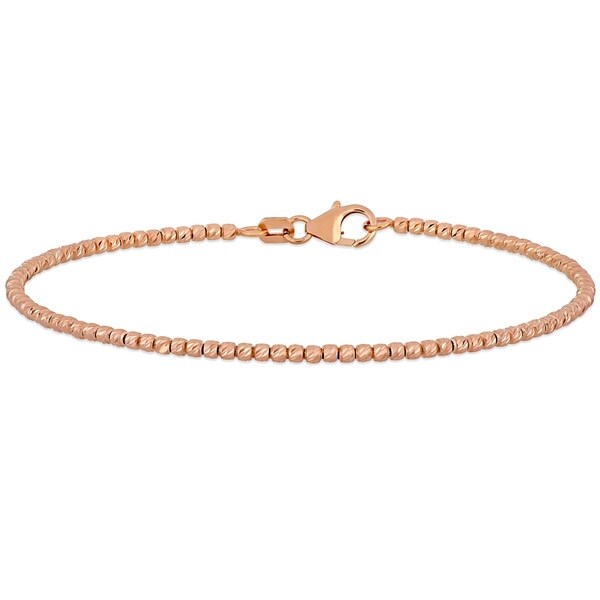 Miadora 18k Rose Gold Fancy Diamond-Cut Beaded Bracelet
