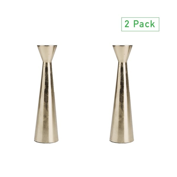 Mind Reader Candle Stand, Hour Glass Shape Metal Center Accent Piece Display, Home Décor Piece, Votive Candles, 2 Pack, Gold
