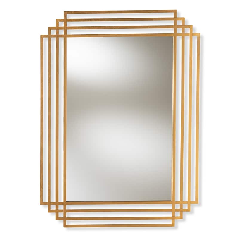 Art Deco Antique Gold Rectangular Wall Mirror by Baxton Studio - Antique Gold