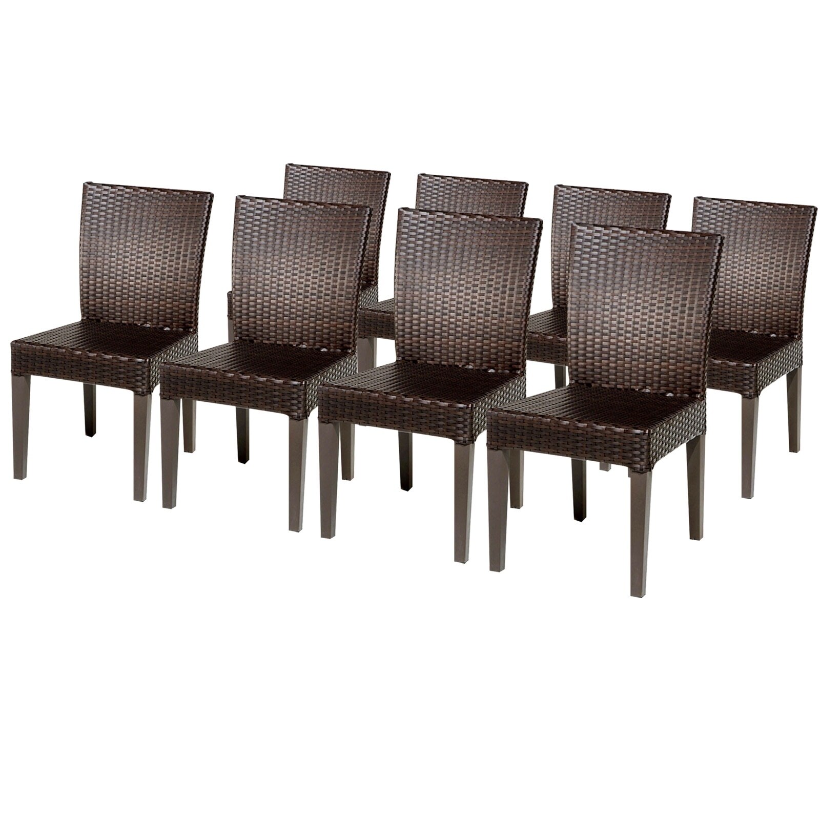 Shop Tk Classics Barbados All Weather Aluminum Wicker Patio Armless Dining Chairs Set Of 8 Overstock 24079629