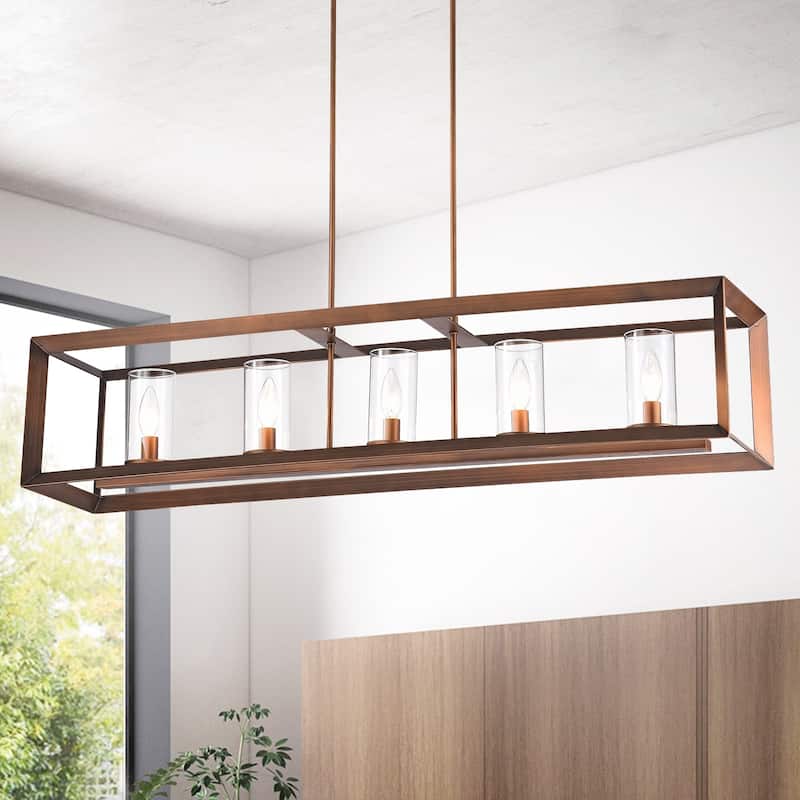 Alois 41-inch Chandelier Antique Copper Finish