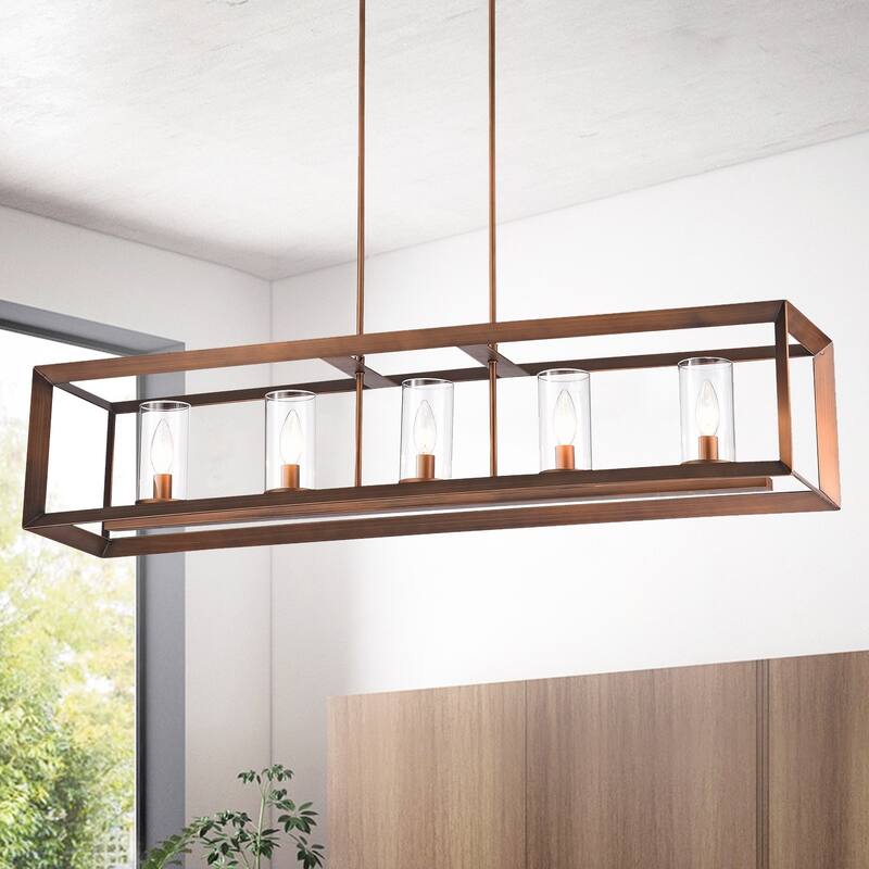Alois 41-inch Chandelier Antique Copper Finish