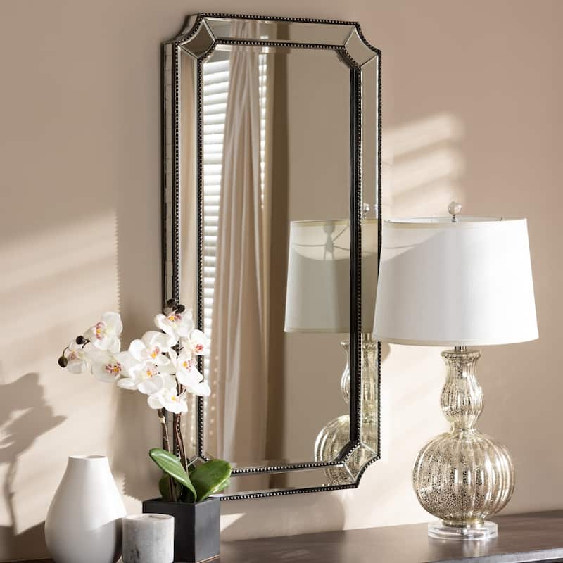 Art Deco Antique Silver Wall Mirror by Baxton Studio - Antique Silver