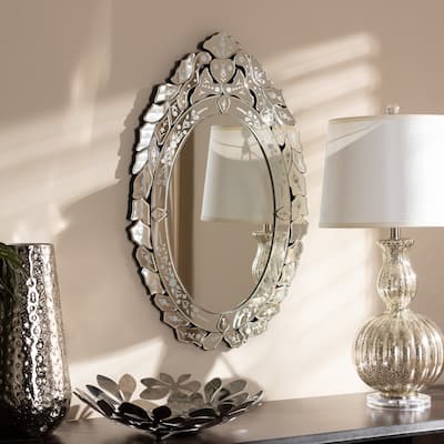 Traditional Silver Venetian Style Wall Mirror by Baxton Studio - Antique Silver