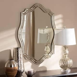 Art Deco Antique Silver Wall Mirror by Baxton Studio - Antique Silver