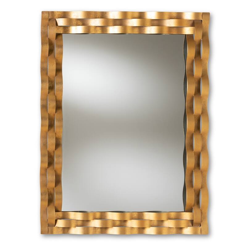 Contemporary Antique Gold Rectangular Wall Mirror by Baxton Studio - Antique Gold