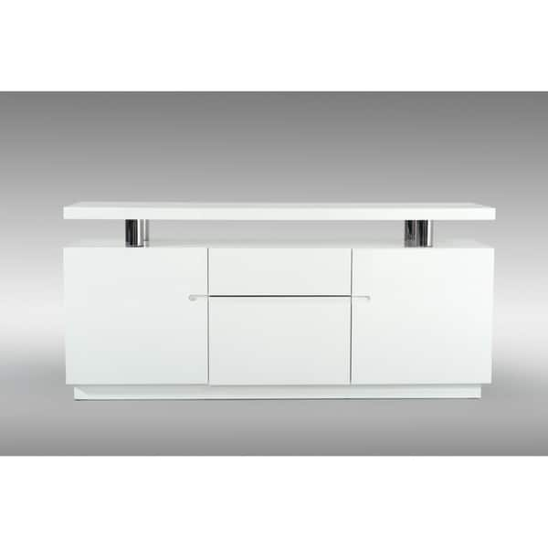 Shop Modrest Stanford Modern White Office Credenza On Sale