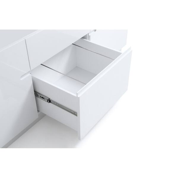 Shop Modrest Stanford Modern White Office Credenza On Sale