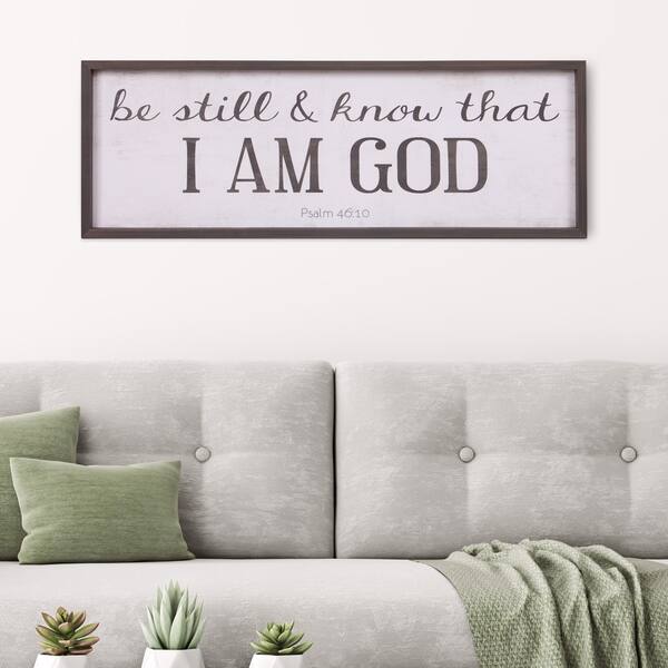 Patton Wall Decor Be Still Know That I Am God Bible Verse Rustic Wood Framed Wall Art Decor 12x36 White Overstock 24080190