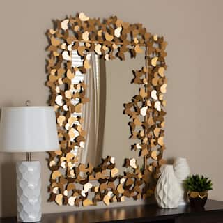 Contemporary Antique Gold Butterfly Wall Mirror by Baxton Studio - Antique Gold