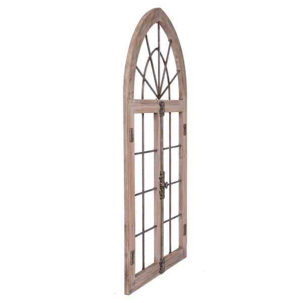 Shop Patton Wall Decor Distressed Gray Arched Cathedral Window