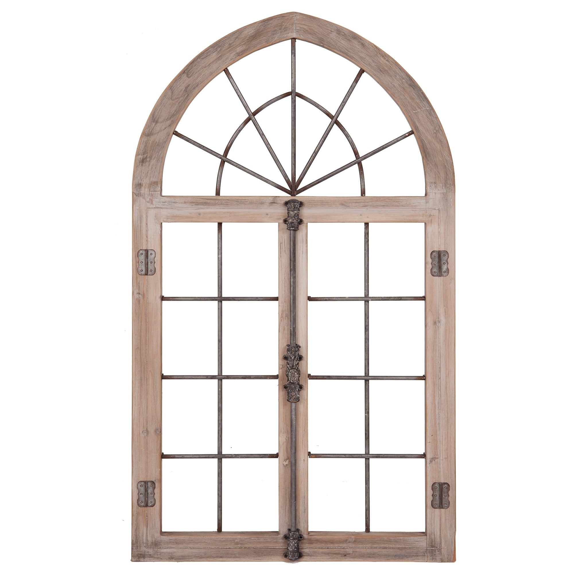 Shop Patton Wall Decor Distressed Gray Arched Cathedral Window