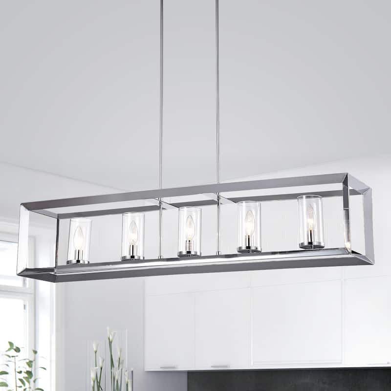 Ciel 41-inch Chrome Finish 5-Light Chandelier