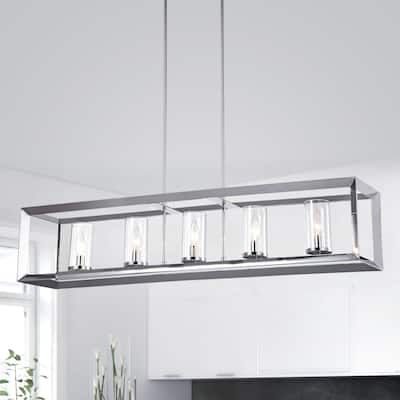 Ciel 41-inch Chrome Finish 5-Light Chandelier