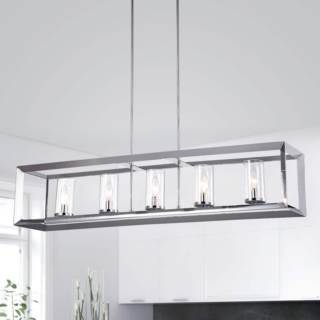 Ciel 41-inch Chrome Finish 5-Light Chandelier