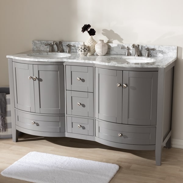 Shop 60-Inch Double Sink Bathroom Vanity by Baxton Studio ...