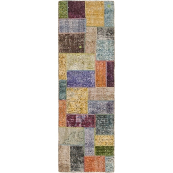 Hand Knotted Ultra Vintage Wool Runner Rug - Multi - 2' 8 x 8' 4
