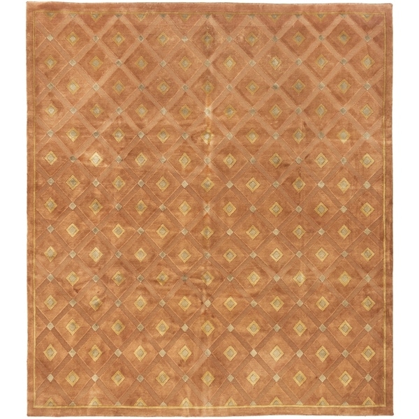 ECARPETGALLERY Hand-knotted Luribaft Gabbeh Riz Brown Wool Rug - 7'10 x 9'0