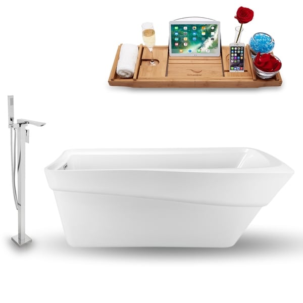 Tub, Faucet and Tray Set Streamline 70" Freestanding NH1540-140
