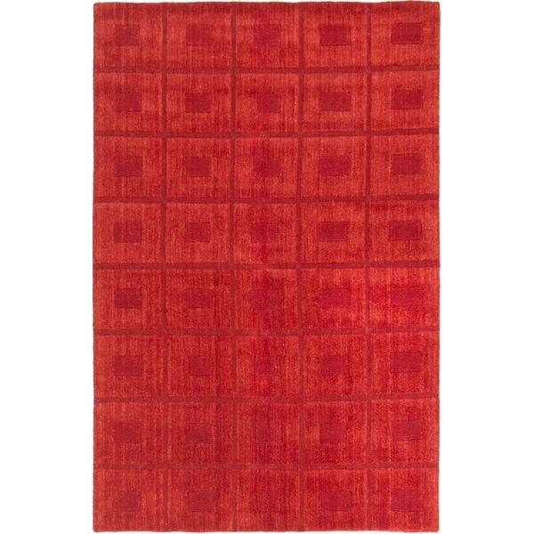 ECARPETGALLERY Hand-knotted Luribaft Gabbeh Riz Dark Red, Wool Rug - 5'1 x 7'9