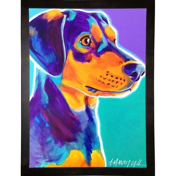 Black And Tan Charlie-DAWART145113 Print 14"x10.25" by DawgArt