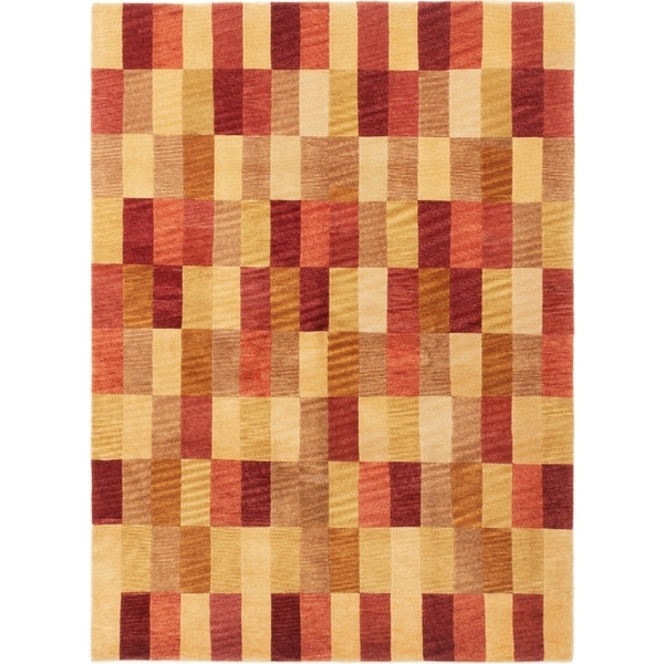 ECARPETGALLERY Hand-knotted Aurora Dark Copper Wool Rug - 5'8 x 7'9