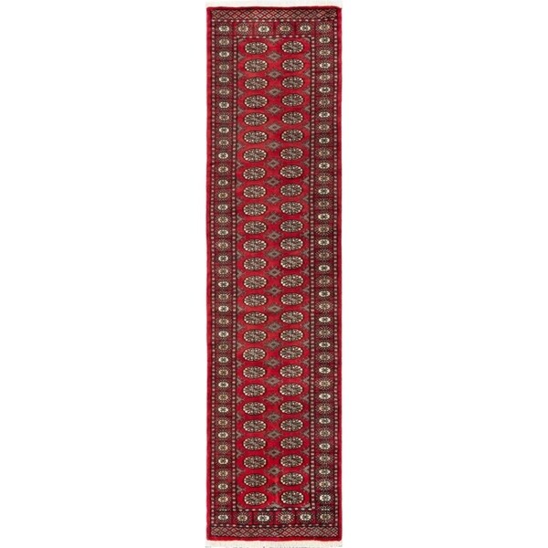 ECARPETGALLERY Hand-knotted Finest Peshawar Bokhara Red Wool Rug - 2'6 x 10'0