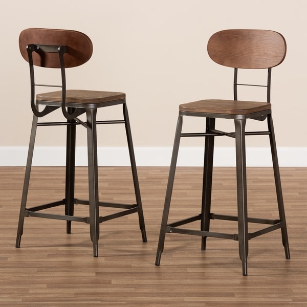 Industrial Stackable Counter Stool 2 Piece Set by Baxton Studio