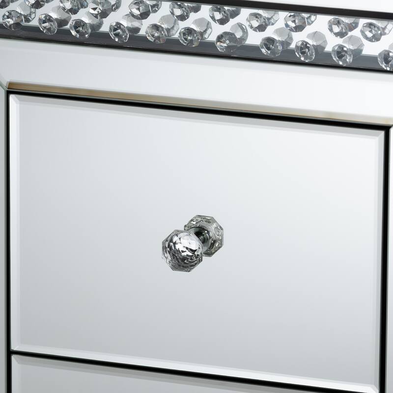Baxton Studio Mina Modern and Contemporary Hollywood Regency Glamour Style Mirrored 2-Drawer End Table End Table
