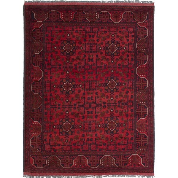 ECARPETGALLERY Hand-knotted Finest Khal Mohammadi Red Wool Rug - 4'10 x 6'6