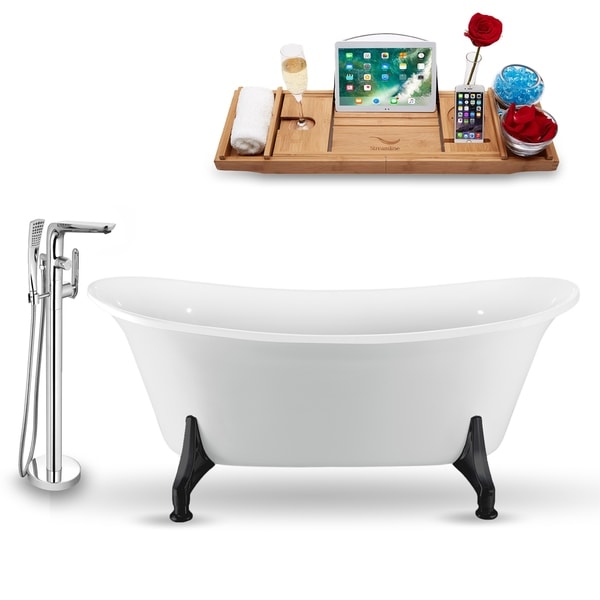 Tub, Faucet and Tray Set Streamline 70" Clawfoot NH1081BL-120