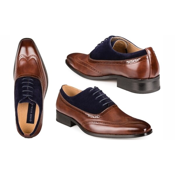 Gino Vitale Men\u0026#39;s Two Tone Wing Tip 