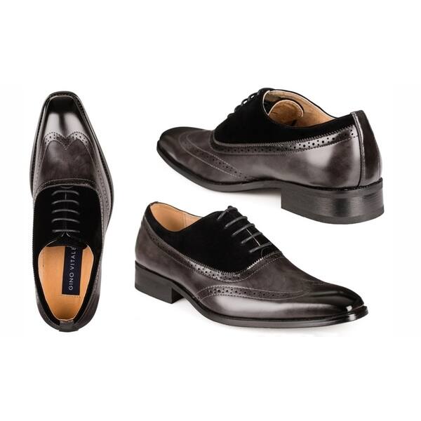 Gino Vitale Men’s Two-Tone Oxford Derbys in Navy and Brown Gino Vitale Men main image 2