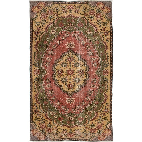 ECARPETGALLERY Hand-knotted Antalya Vintage Red Wool Rug - 4'11 x 8'4