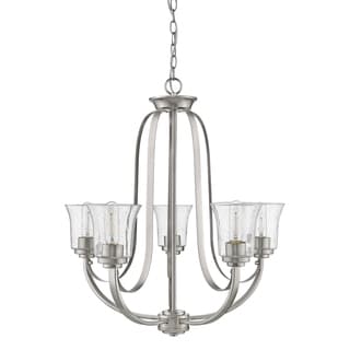 Halliwell  5 Light Chandelier (Pewter - Nickel) - Chandeliers For Bedrooms by Overstock.com
