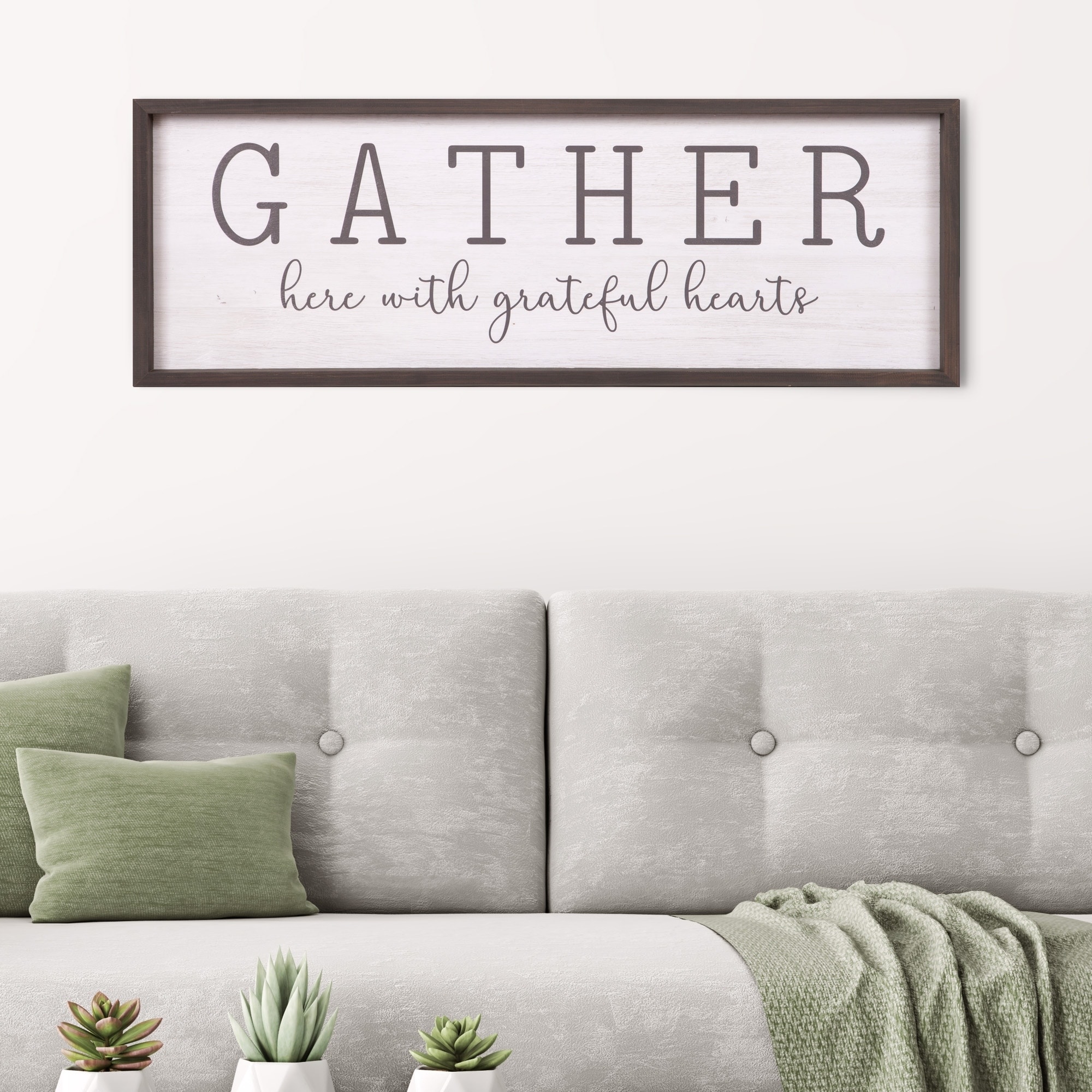 Shop Patton Wall Decor Gather With Grateful Hearts Rustic Wood Framed Wall Art Decor 12x36 White Overstock 24082395