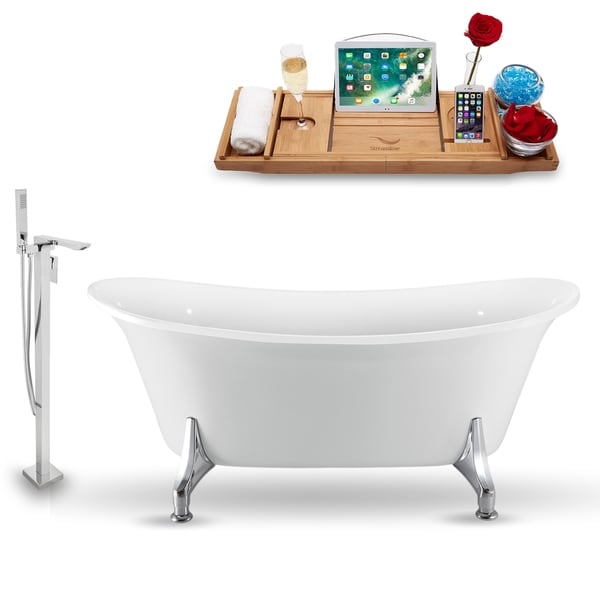 Tub, Faucet and Tray Set Streamline 70" Clawfoot NH1081CH-140