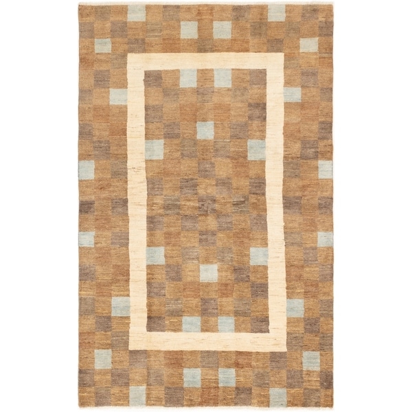 ECARPETGALLERY Hand-knotted Ziegler Chobi Brown Wool Rug - 5'1 x 8'2