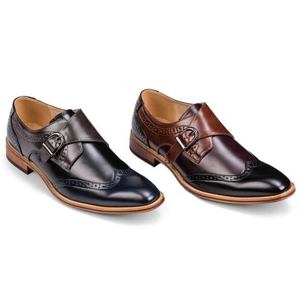 Shop Gino Vitale Men�s Three Tone Monk Strap Dress Shoes