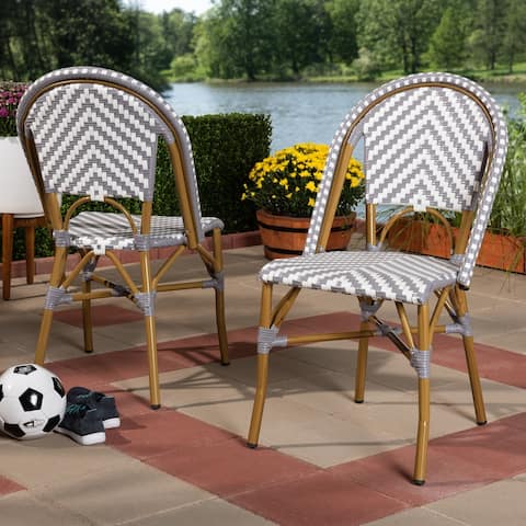 Indoor and Outdoor Stackable Dining Chair 2-Piece Set by Baxton Studio