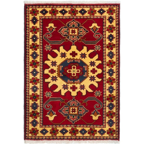 ECARPETGALLERY Hand-knotted Finest Kargahi Red Wool Rug - 3'3 x 4'8