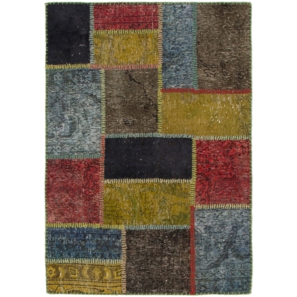 Hand Knotted Ultra Vintage Wool Area Rug - Multi - 3' x 4' 3